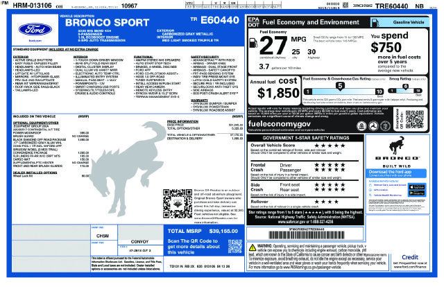 New 2026 Ford Bronco Sport Big Bend w/ Convenience Package AWD/4WD image 4