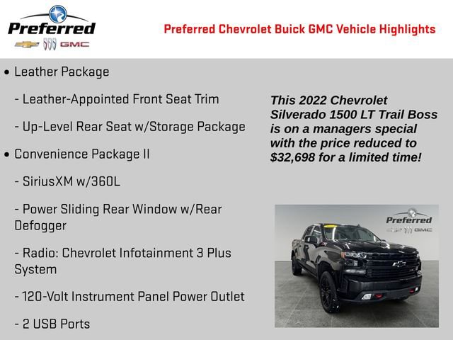 Used 2022 Chevrolet Silverado 1500 LT Trail Boss w/ LT Trail Boss Premium Package AWD/4WD image 2