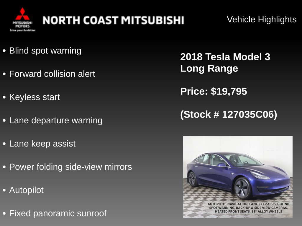 Used 2018 Tesla Model 3 Long Range AWD/4WD image 2