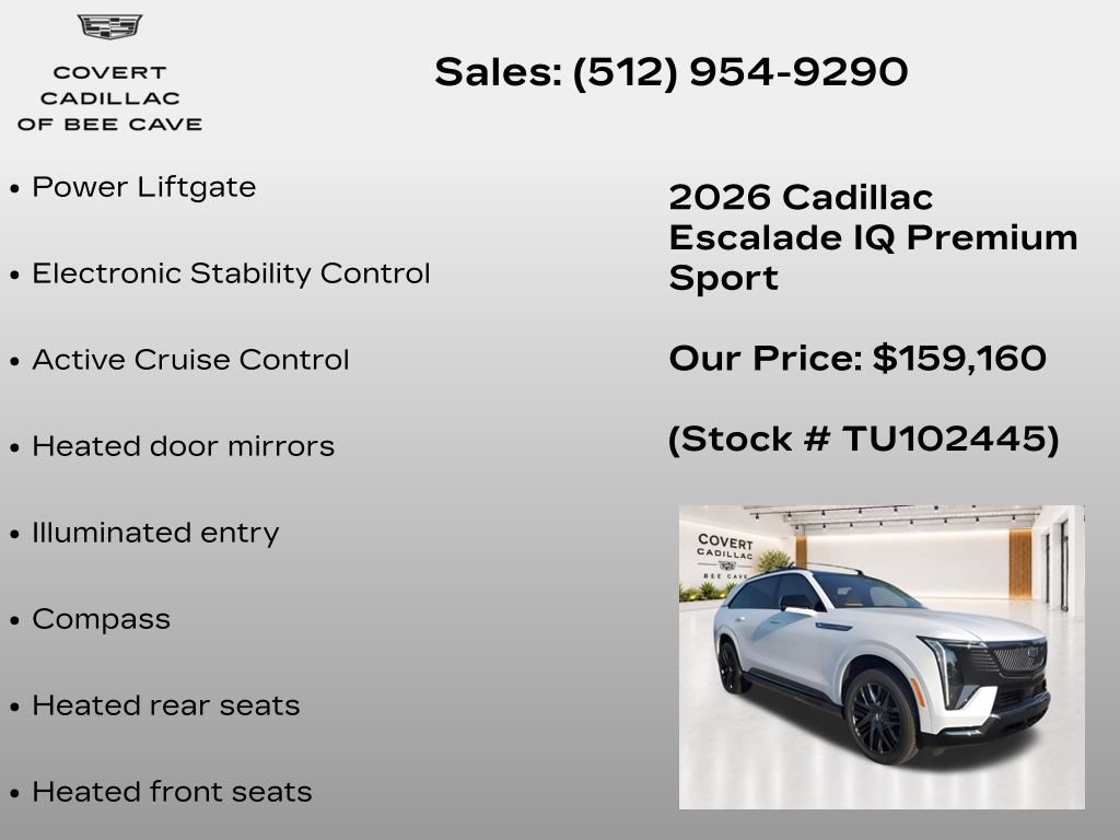 New 2026 Cadillac Escalade IQ Sport 2 w/ LPO, ONYX Package AWD/4WD image 14