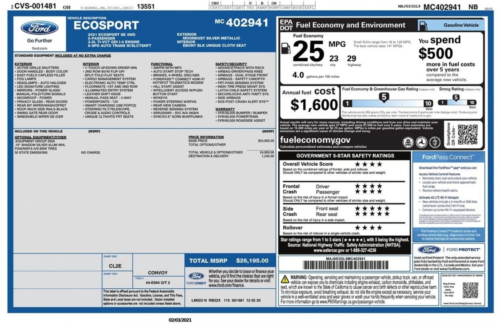 Used 2021 Ford EcoSport SE AWD/4WD image 29
