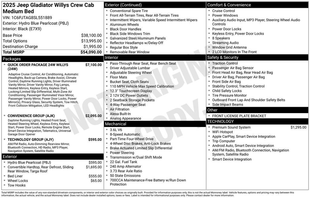 New 2025 Jeep Gladiator Sport AWD/4WD image 6