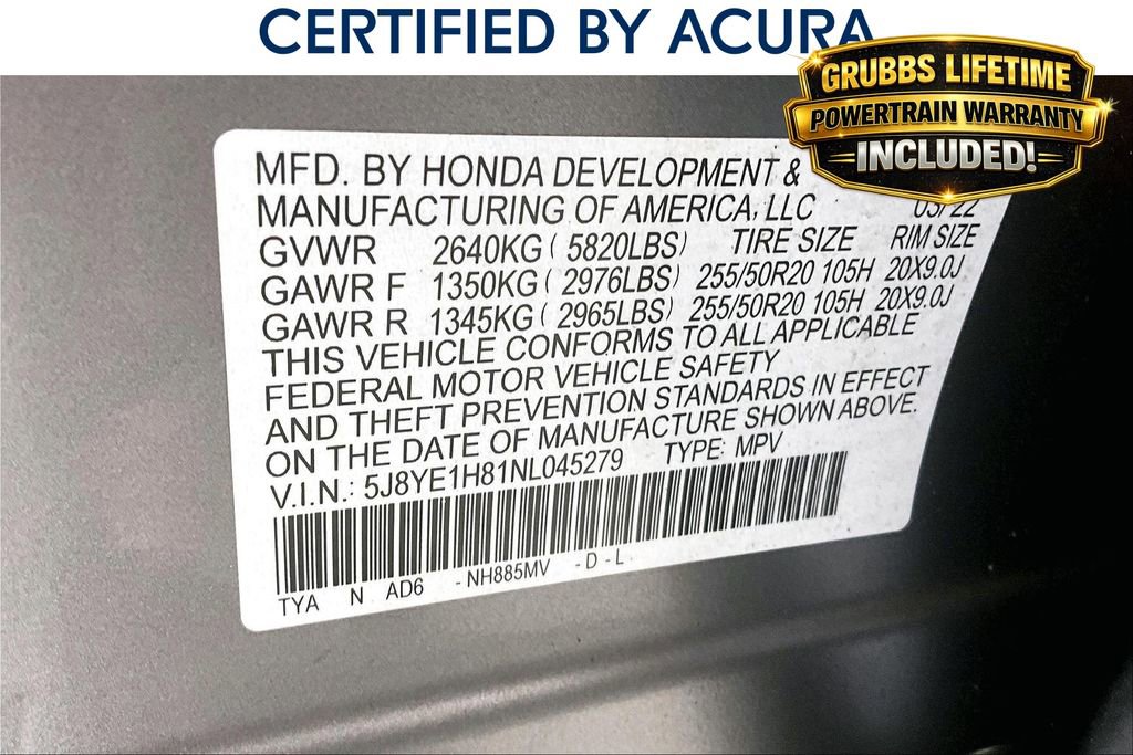 Certified 2022 Acura MDX SH-AWD w/ Advance Package image 43