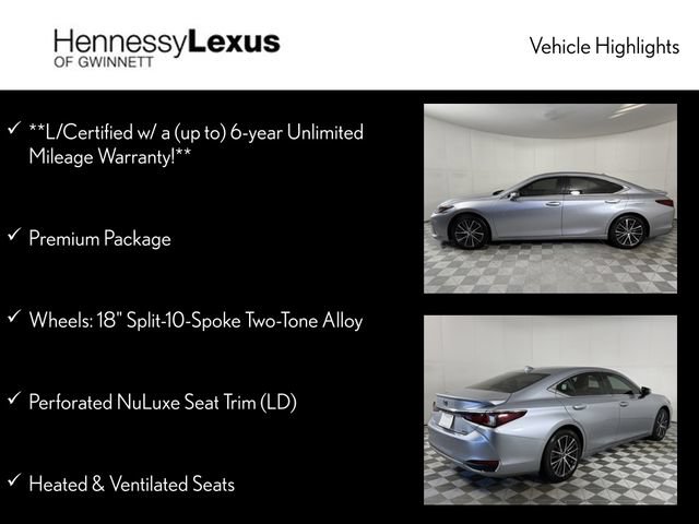 Certified 2025 Lexus ES 300h w/ Premium Package FWD image 12