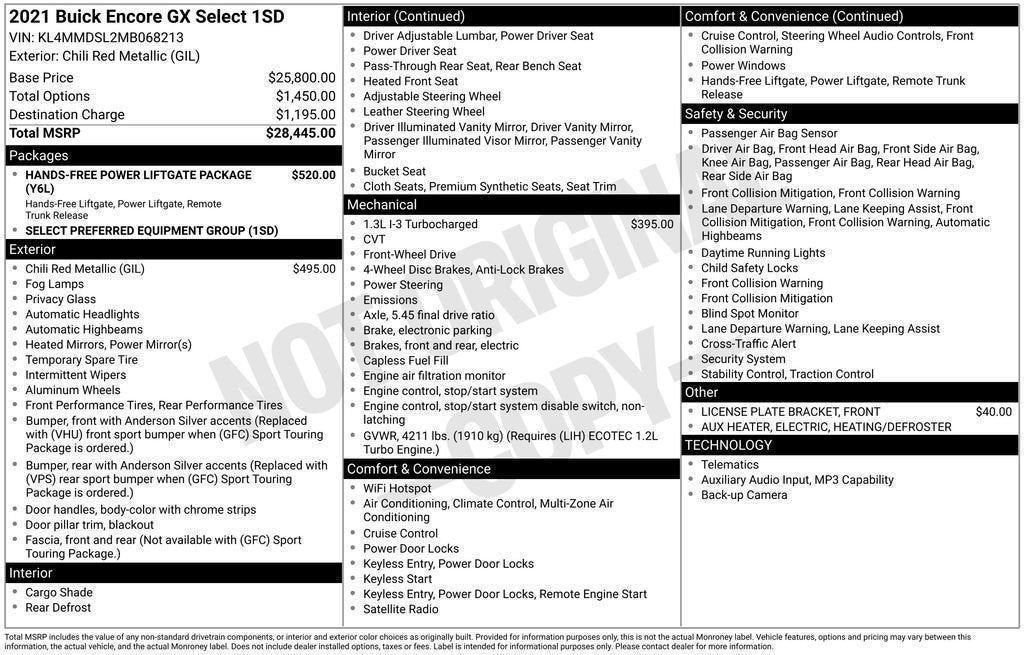 Certified 2021 Buick Encore GX Select image 14