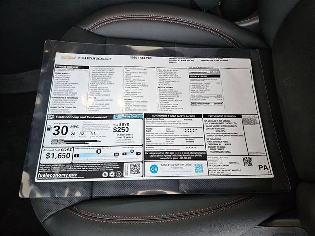 New 2026 Chevrolet Trax RS w/ Driver Confidence Package FWD image 17
