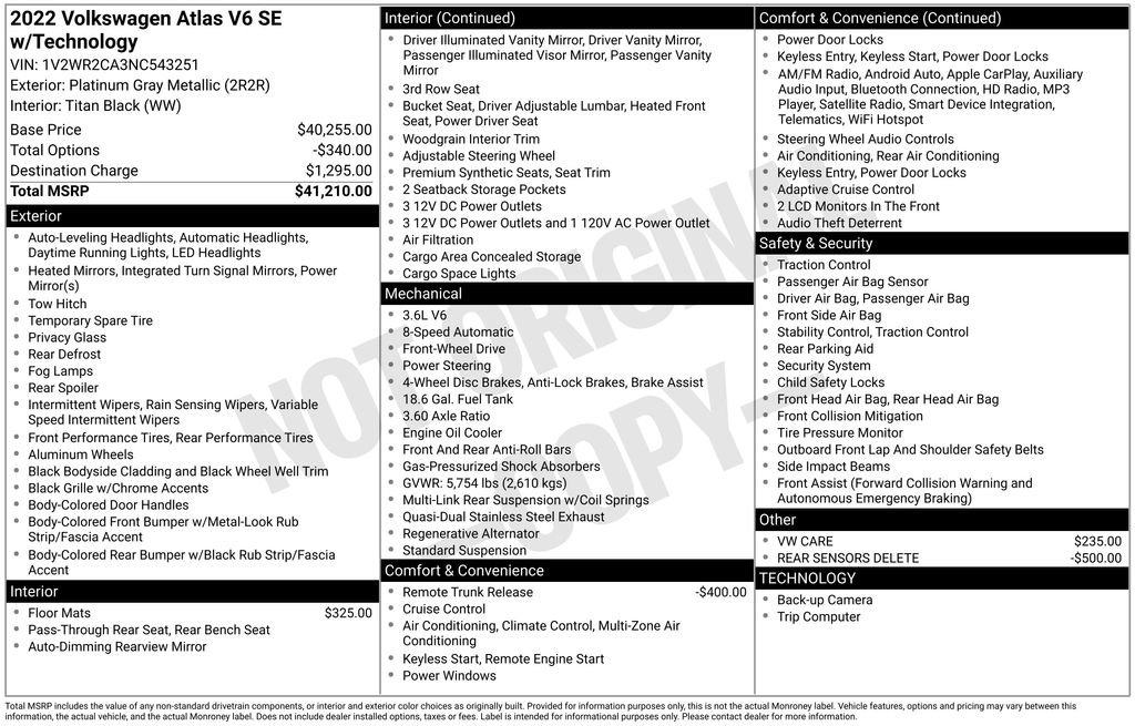Used 2022 Volkswagen Atlas SE image 5