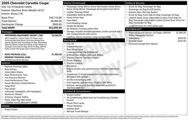 Used 2005 Chevrolet Corvette Coupe w/ Preferred Equipment Group RWD image 26