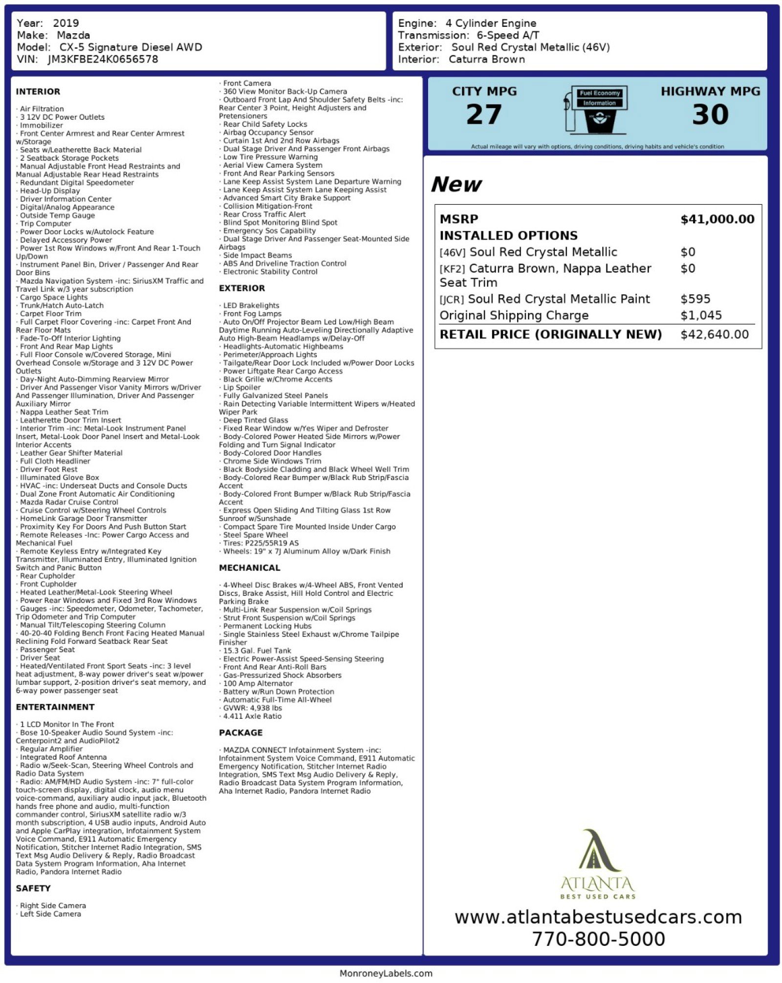 Used 2019 MAZDA CX-5 Signature image 52