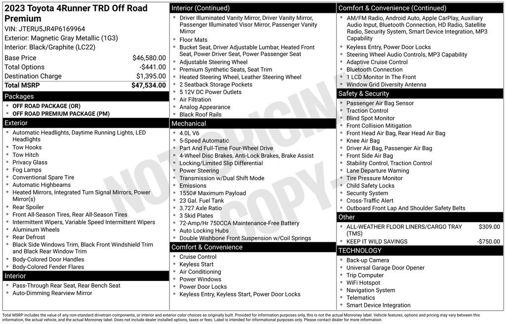 Certified 2023 Toyota 4Runner TRD Off-Road Premium AWD/4WD image 24