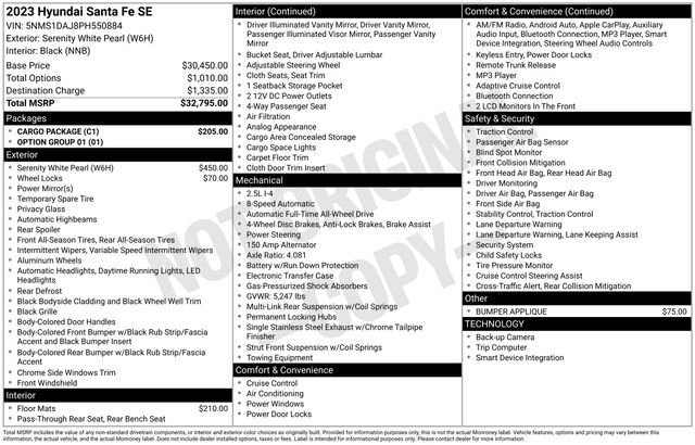 Used 2023 Hyundai Santa Fe SE w/ Cargo Package image 5