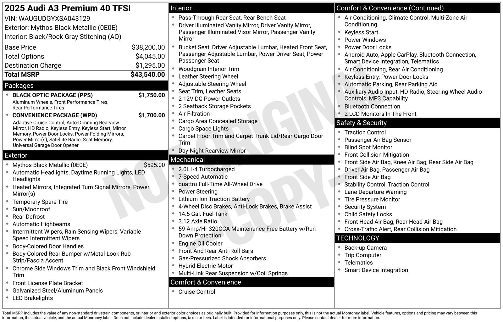 Certified 2025 Audi A3 2.0T Premium w/ Black Optic Package AWD/4WD image 32
