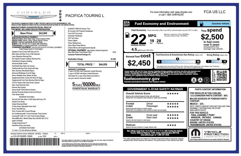 Used 2024 Chrysler Pacifica Touring-L image 4