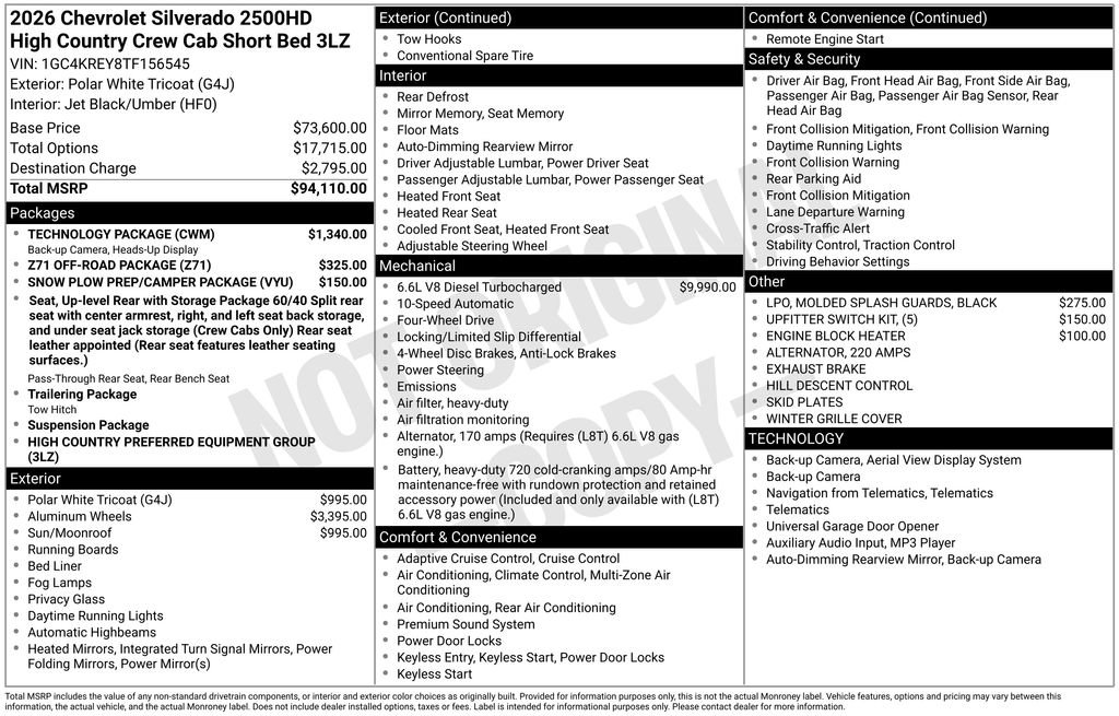 New 2026 Chevrolet Silverado 2500 High Country w/ Technology Package image 34