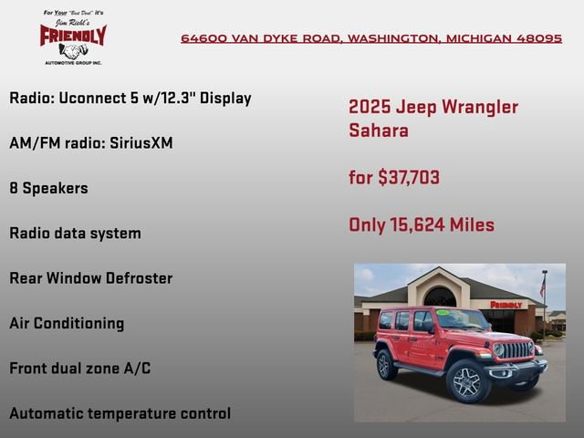 Used 2025 Jeep Wrangler Sahara w/ Safety Group AWD/4WD image 10