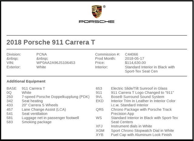 Used 2018 Porsche 911 Carrera T image 7