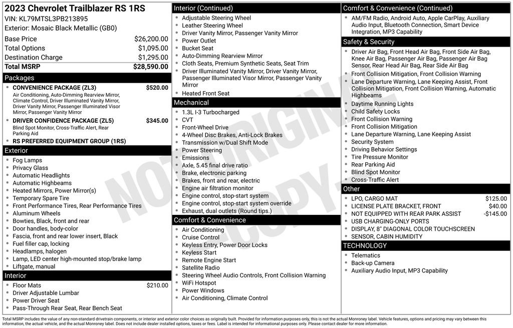 Used 2023 Chevrolet TrailBlazer RS w/ Convenience Package FWD image 7