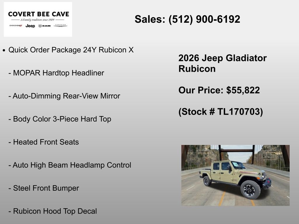 New 2026 Jeep Gladiator Rubicon AWD/4WD image 6