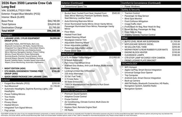 New 2026 RAM 3500 Laramie AWD/4WD image 57