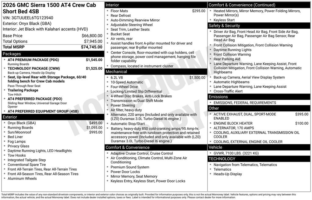 New 2026 GMC Sierra 1500 AT4 w/ AT4 Premium Package image 2