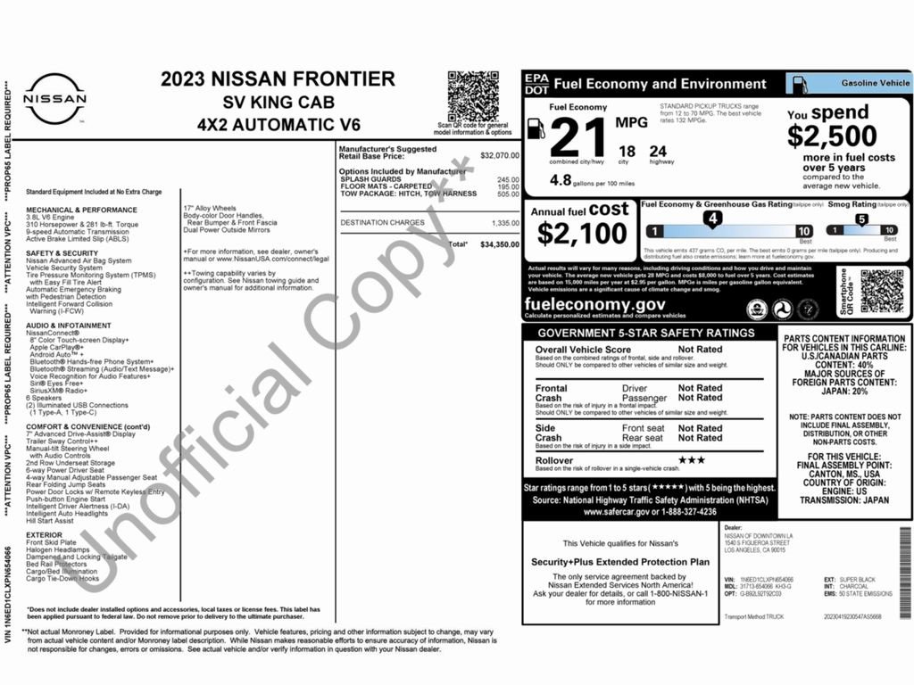 Used 2023 Nissan Frontier SV w/ Tow Package image 2