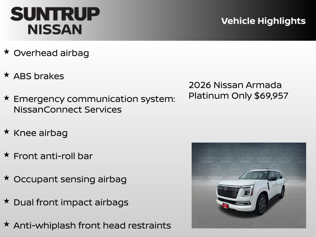 New 2026 Nissan Armada Platinum w/ Accent Package AWD/4WD image 23