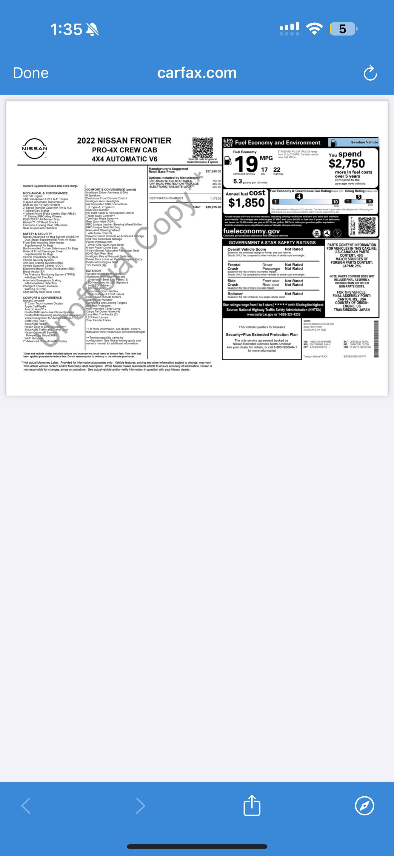 Used 2022 Nissan Frontier PRO-4X w/ Off-Road Protection Package image 3