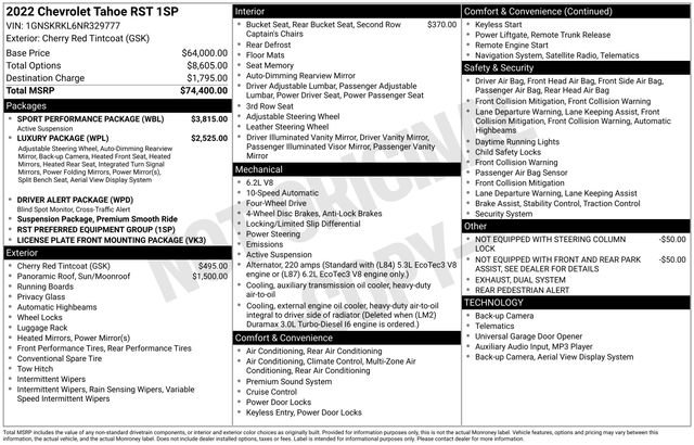 Used 2022 Chevrolet Tahoe RST w/ Sport Performance Package image 6