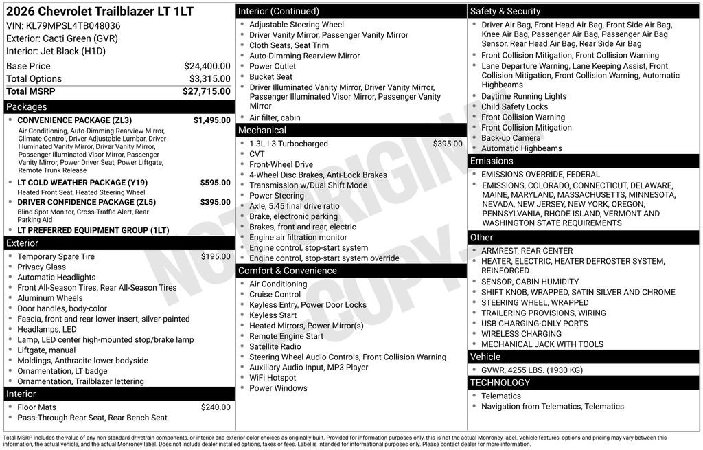 New 2026 Chevrolet TrailBlazer LT w/ Convenience Package image 4