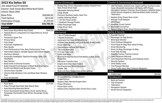Certified 2023 Kia Seltos SX image 34