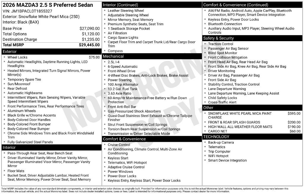 Used 2026 MAZDA MAZDA3 2.5 S Sedan w/ Preferred Pkg FWD image 9