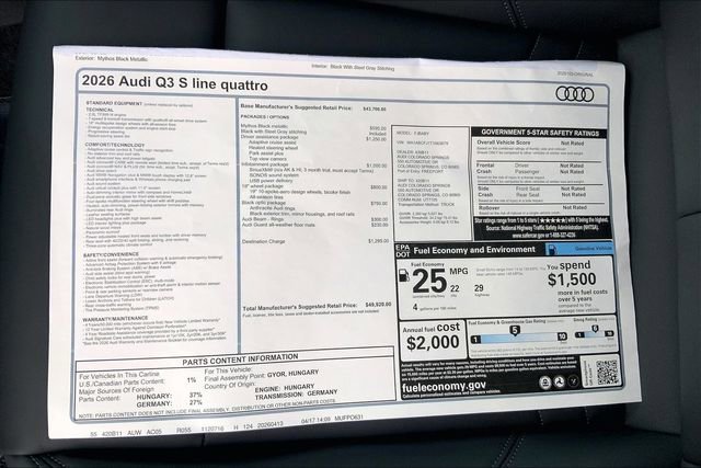 New 2026 Audi Q3 quattro 2.0T AWD/4WD image 13