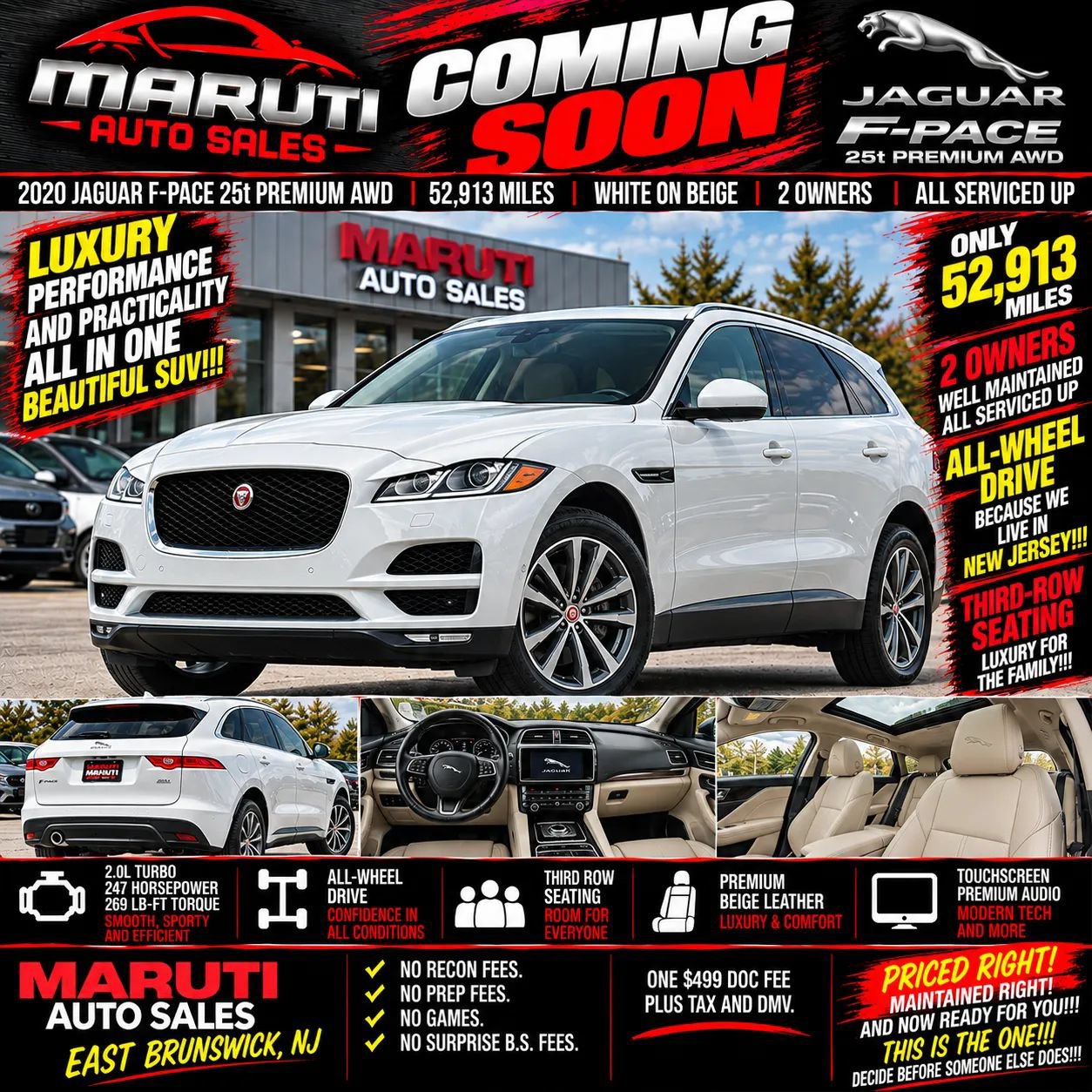Used 2020 Jaguar F-PACE Premium AWD/4WD image 52