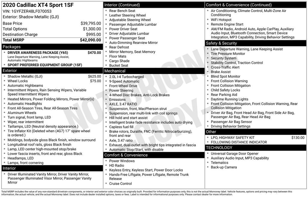 Used 2020 Cadillac XT4 Sport w/ Driver Awareness Package image 36