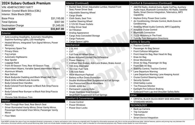 Certified 2024 Subaru Outback Premium AWD/4WD image 3