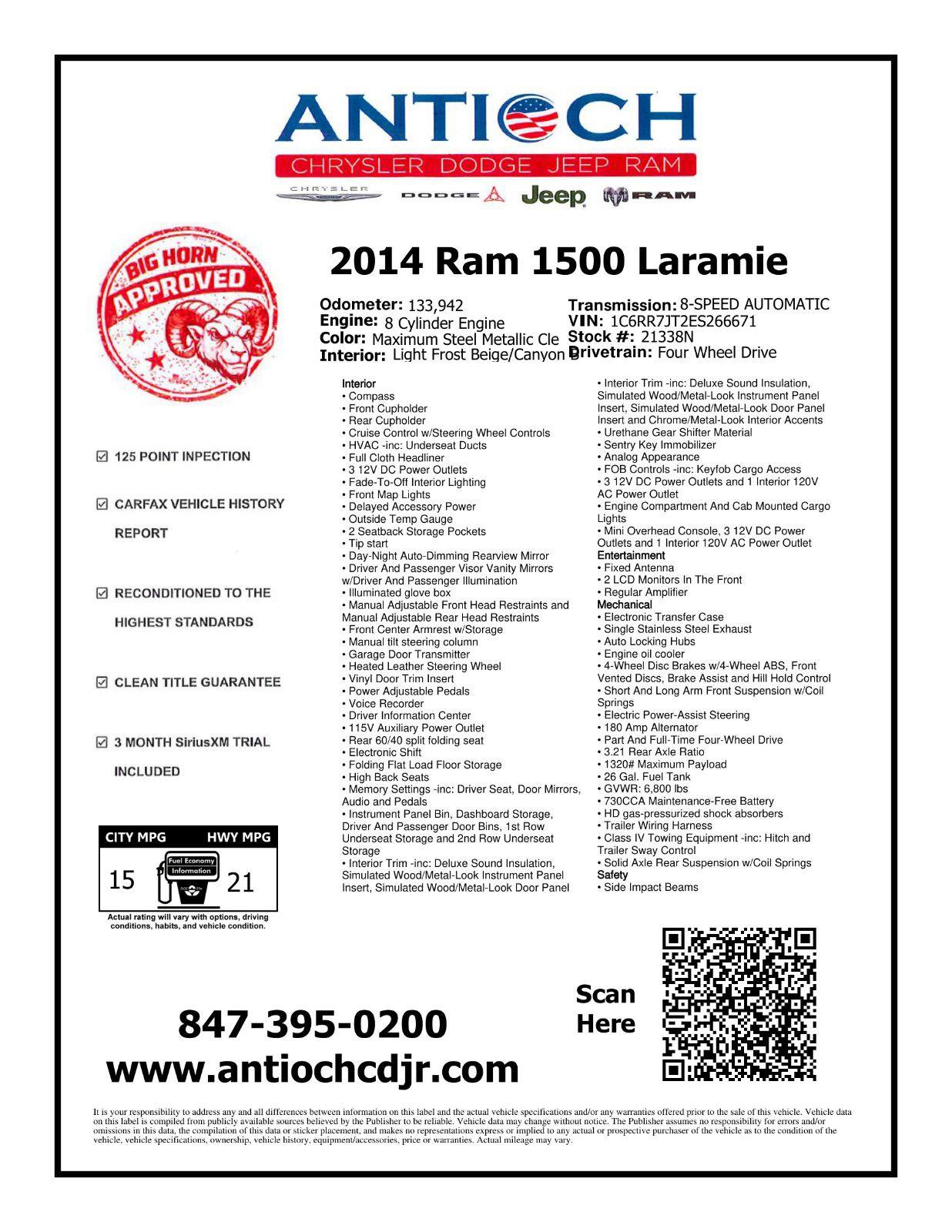 Used 2014 RAM 1500 Laramie w/ Convenience Group AWD/4WD image 2