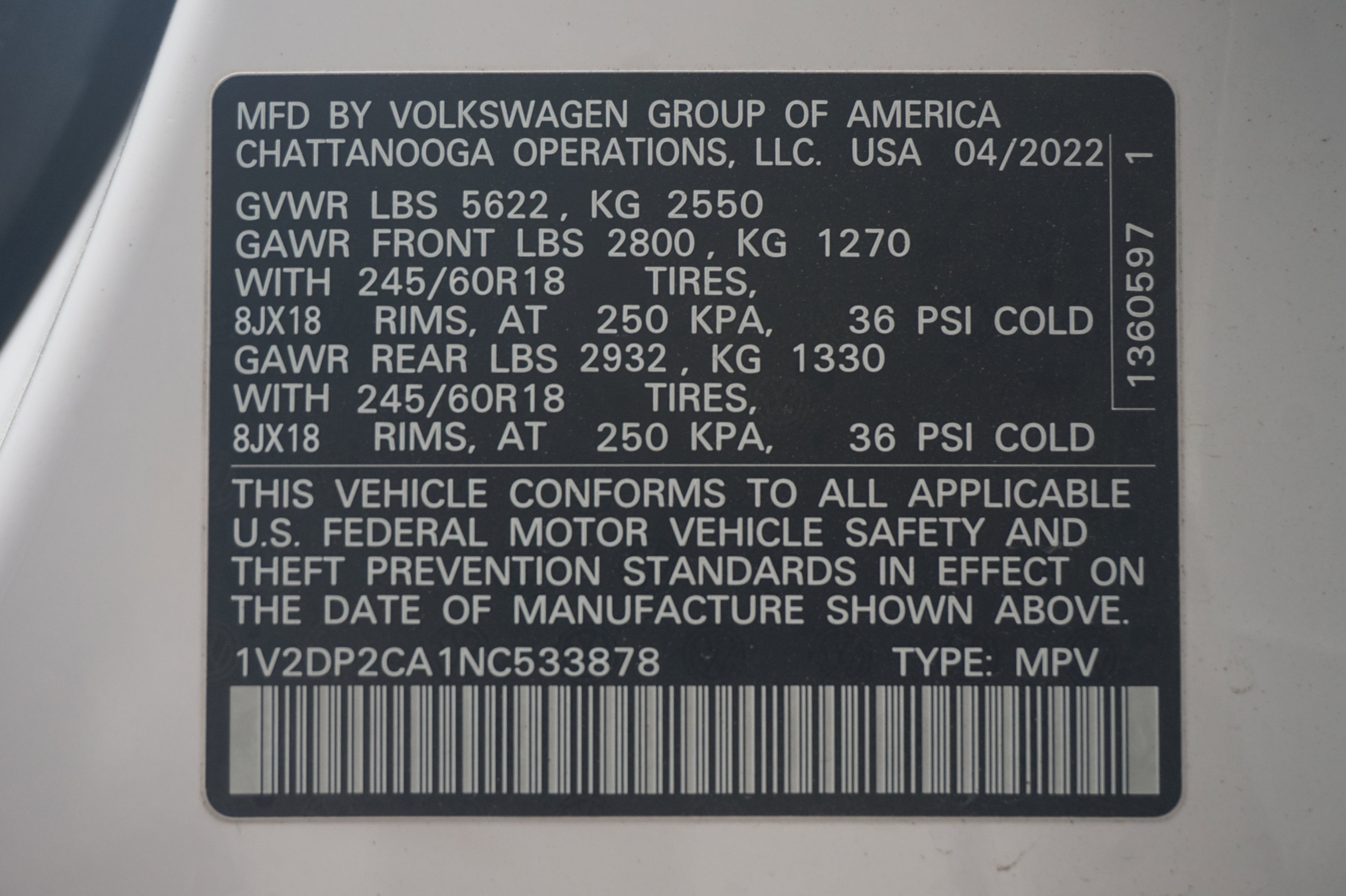 Used 2022 Volkswagen Atlas SE image 38