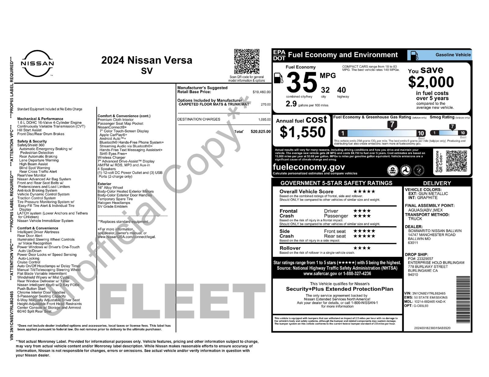 Used 2024 Nissan Versa SV image 7