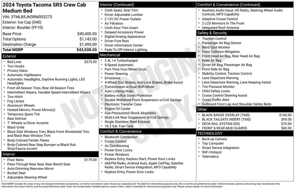 Used 2024 Toyota Tacoma SR5 AWD/4WD image 34