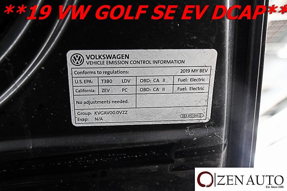 Used 2019 Volkswagen e-Golf SE w/ Driver Assistance Package image 65