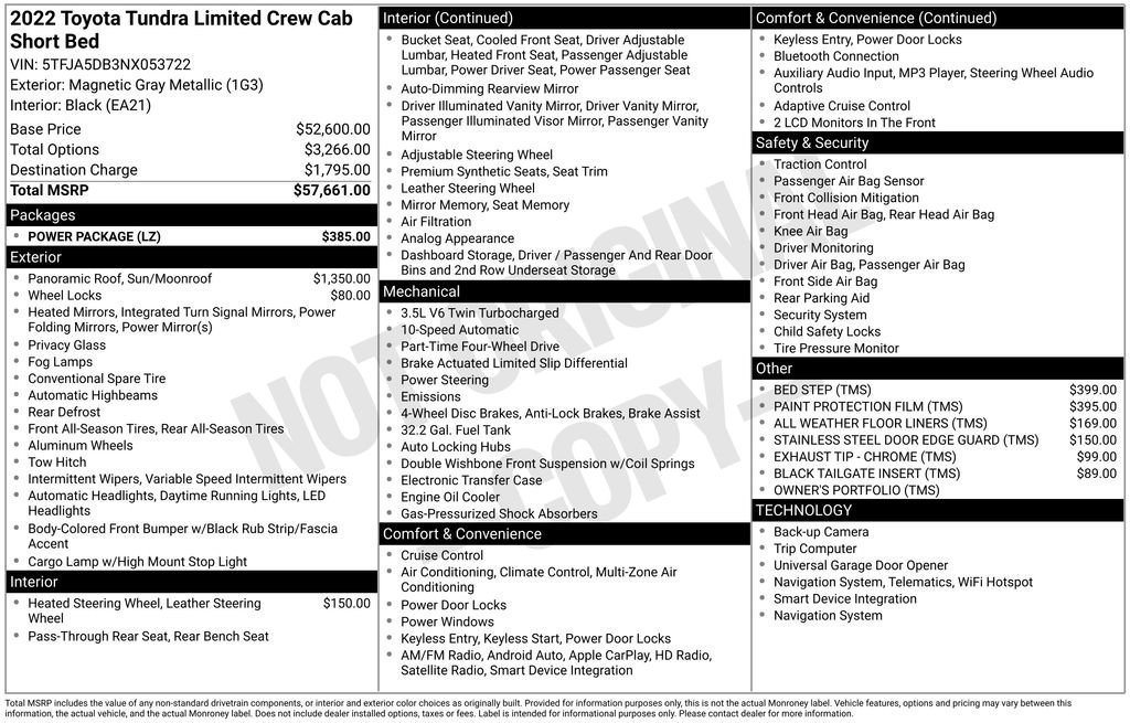 Used 2022 Toyota Tundra Limited w/ Power Package image 37