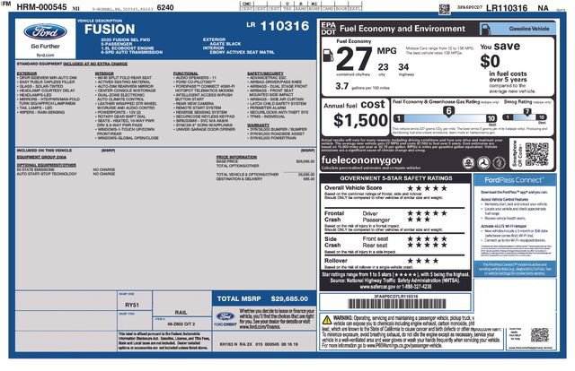 Used 2020 Ford Fusion SEL image 49