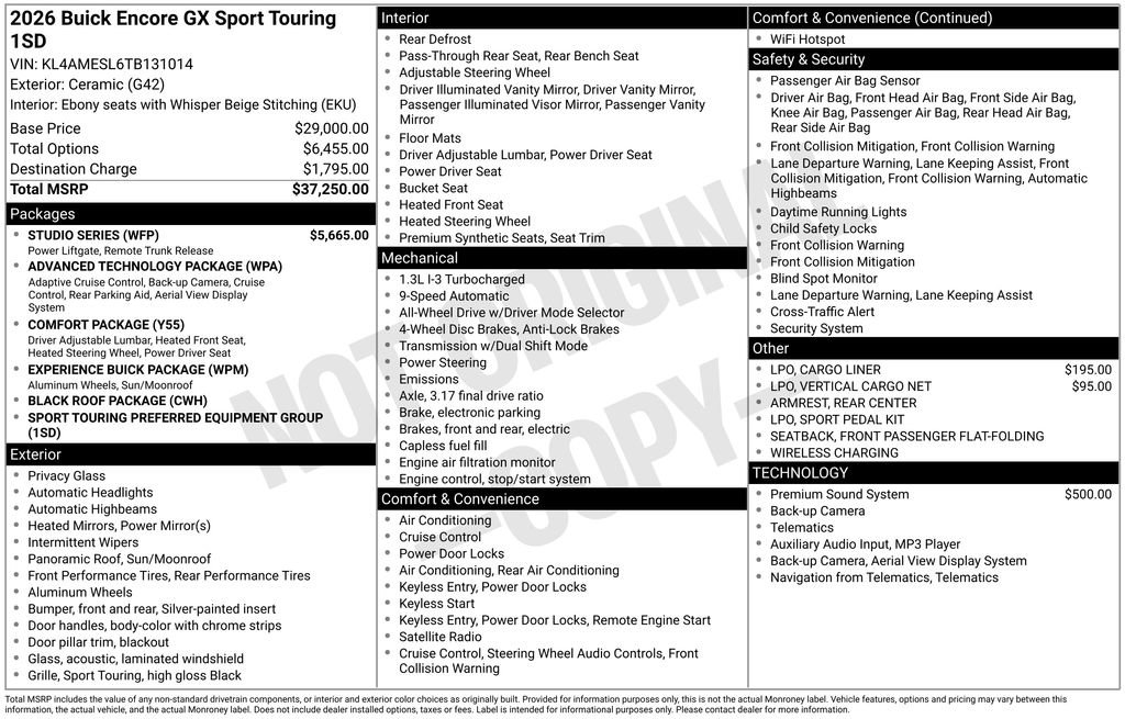 New 2026 Buick Encore GX Sport Touring w/ Studio Series image 41