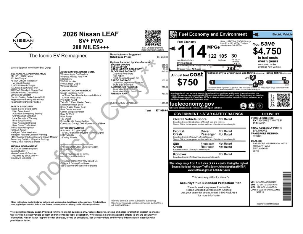 New 2026 Nissan Leaf SV+ w/ Illuminated Package image 41
