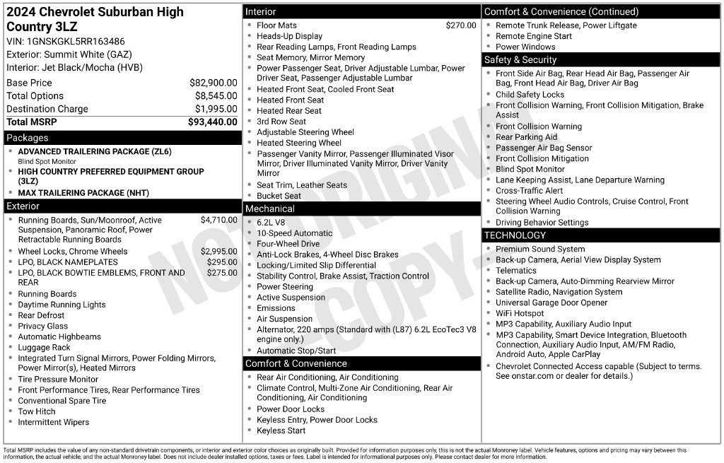 Used 2024 Chevrolet Suburban High Country AWD/4WD image 13