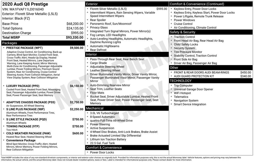 Used 2020 Audi Q8 Prestige w/ Prestige Package image 41