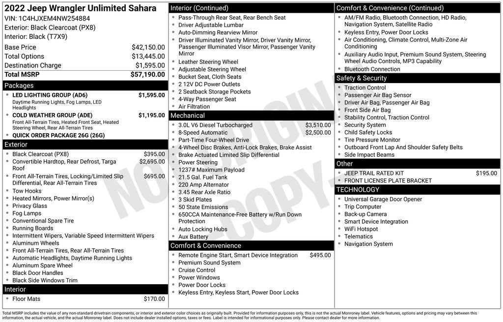 Used 2022 Jeep Wrangler Unlimited Sahara w/ LED Lighting Group image 2