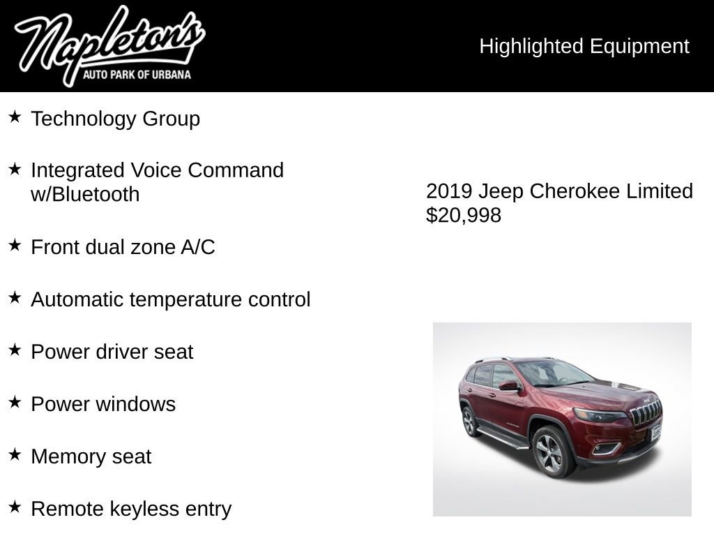 Used 2019 Jeep Cherokee Limited w/ Technology Group image 4