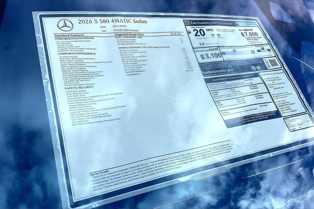 New 2026 Mercedes-Benz S 580 4MATIC Sedan image 13