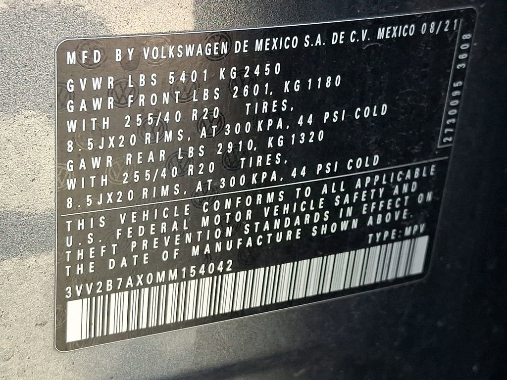 Used 2021 Volkswagen Tiguan SE R-Line w/ 3rd Row Seat Package image 21